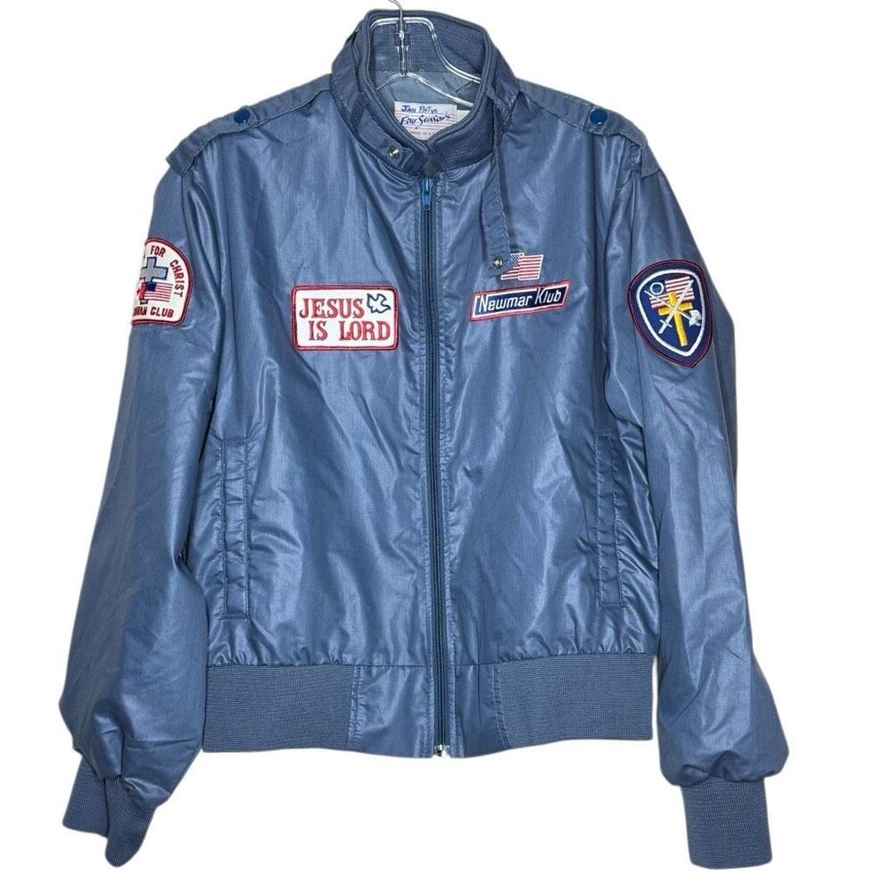 Four Seasons Newmar Klub Blue Long Sleeve Racing Jacket Size S Full Zip Patches